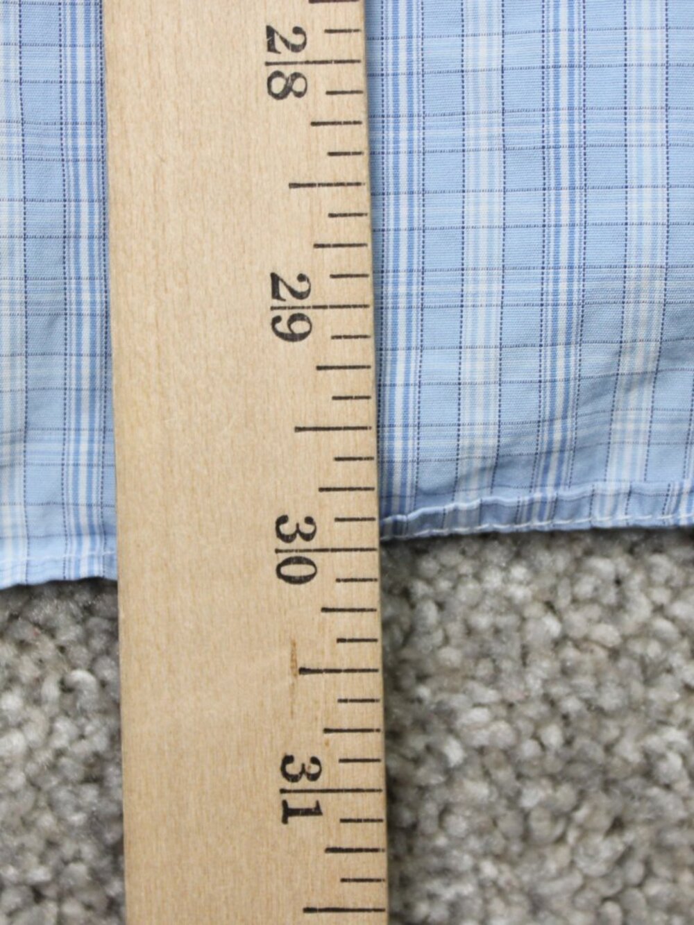 Canali Dress Shirt Mens 15 1/2, 39 Blue Check 100% Cotton Long Sleeve Button Up - Picture 11 of 12